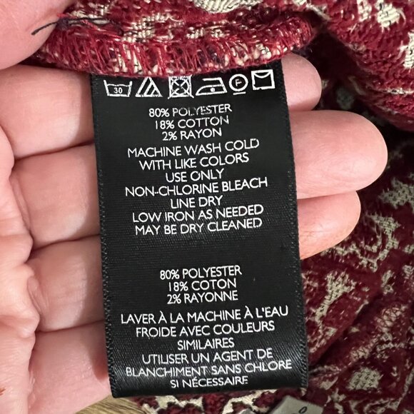 Ecote Burgundy & Cream Glam Festival Brocade High-Waisted Retro Club Shorts 0 - Picture 9 of 10